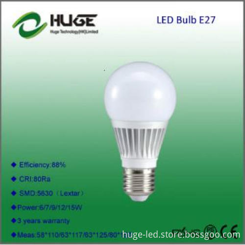 led bulbs home 7w with high Efficiency 88%